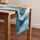 Passover Seder Hebreeuws Blauwgroen gepersonalisee Medium Tafelloper (Voorbeeld)