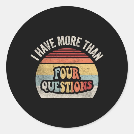 Passover Seder ik heb meer dan vier vragen Ronde Sticker (Voorkant)