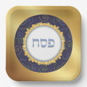 Passover Seder Jerusalem Elegant Square Papieren Bordje (Voorkant)