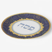 Passover Seder Jerusalem Navy/Gold Papieren Bordje (Gekanteld)