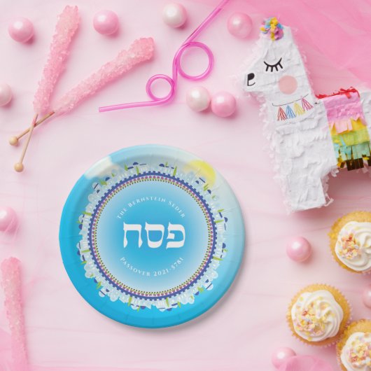 Passover Seder Jerusalem Sky Hebreeuw Papieren Bordje (Feest)