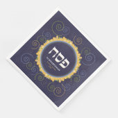 Passover Seder Jerusalem Swirl Hebreeuw Servet (Hoek)