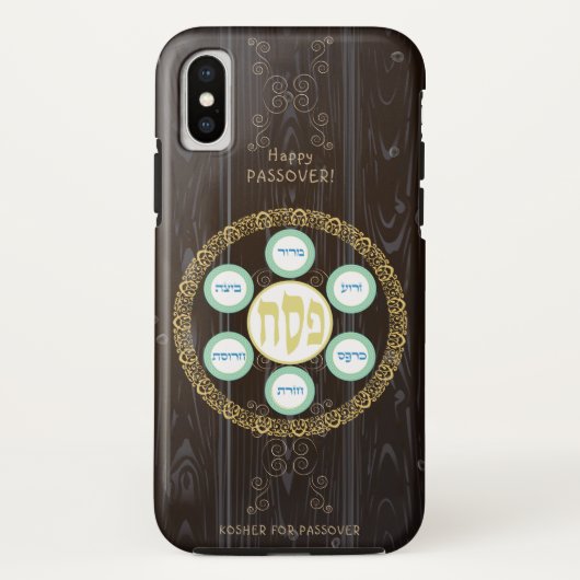  passover Seder Kosher Pesach Wood Textuur Case-Mate iPhone Case (Achterkant)
