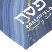 Passover Seder Modern Hebreeuws Blue Agate Medium Tafelloper (Hoek)