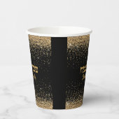 Passover Seder Stylish Black en Gold Glitter Papieren Bekers (Links)