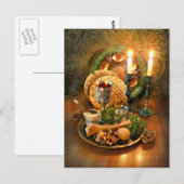 Passover Seder Table, Wine & Matzah Briefkaart (Voorkant / Achterkant)