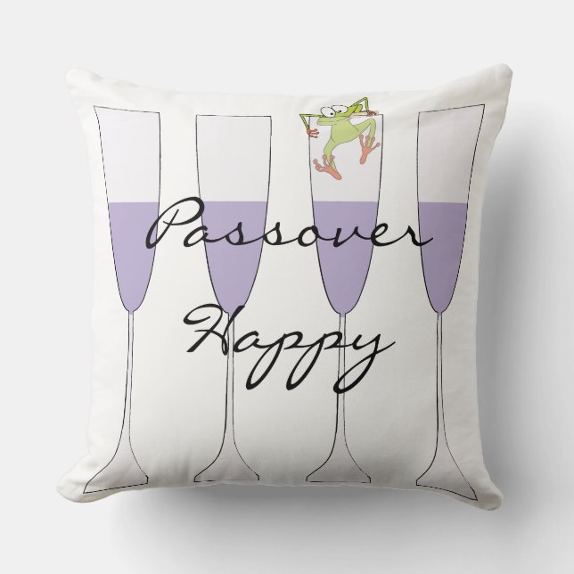 Passover Sierkussen 20 "Wijn en kikker" (Voorkant)
