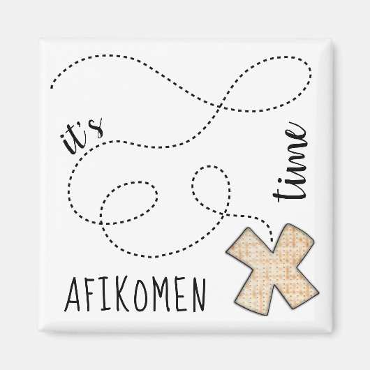 Passover Square Magnet Afikomen Tijd Magneet (Voorkant)