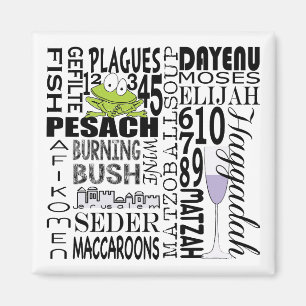 Passover Square Magnet "Dayenu and more..." Magneet