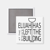 Passover Square Magnet "Elijah heeft het gebouw ve Magneet (Voorkant / Achterkant)