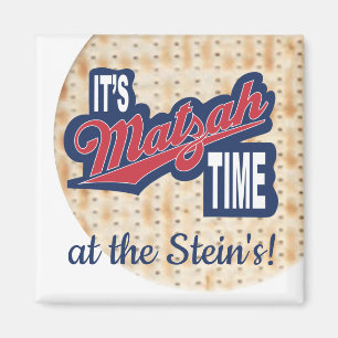 Passover Square Magnet "It's MATZAH Time" Magneet