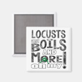 Passover Square Magnet "Locusts & Boils & more..." Magneet (Voorkant / Achterkant)