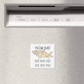 Passover Square Magnet "Matzah Shark Doo Doo Doo" Magneet (Insitu (Vaatwasser))
