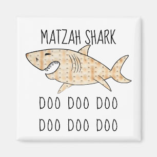Passover Square Magnet "Matzah Shark Doo Doo Doo" Magneet