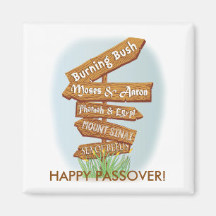 Passover Square Magnet "Signs of that Time" Magneet