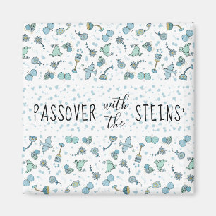 Passover Square Magnet Whimsical Seder Time Magneet