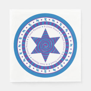 Passover Standard Napkins "Paars/blauw ontwerp" Servet