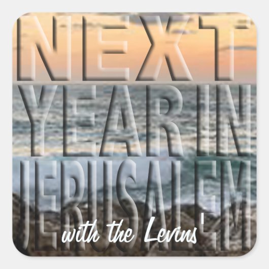 Passover Sticker Square "Jerusalem Beach" (Voorkant)