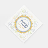 Passover White Jerusalem Swirl Hebreeuw Name Servet (Hoek)