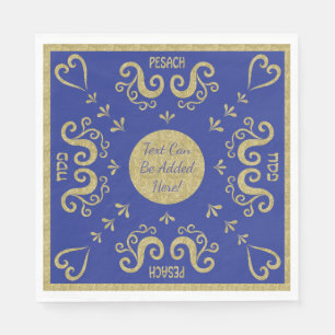 Passover White Standard Napkins Gold Elegant Servetten