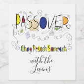 Passover Wine Etiket op fles Chaeach Sameach (Enkel label)