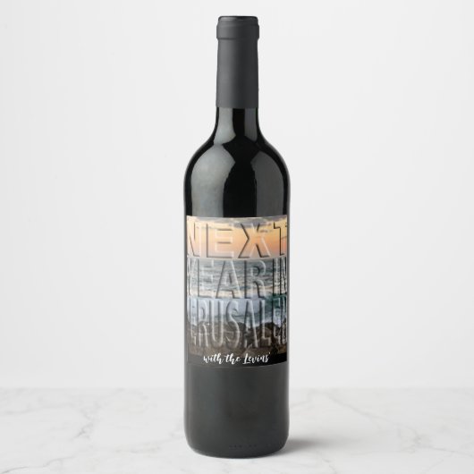 Passover Wine Fles Etiket Jerusalem Beach (Voorkant)
