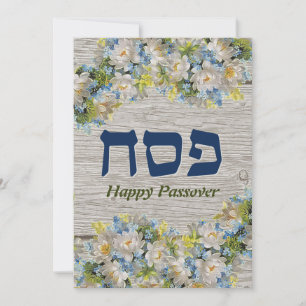 Passovercard Seder Invitation Rustic Floral Card Feestdagenkaart