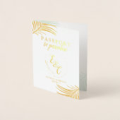 Passport Gold Foil Faire-part de mariage tropicale (Devant)