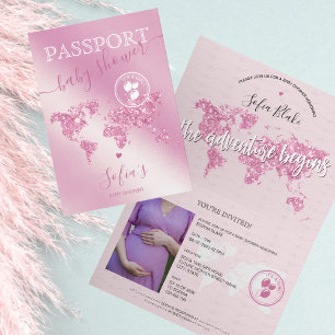 Passport Reizen Meisje Baby shower Avontuur Begint