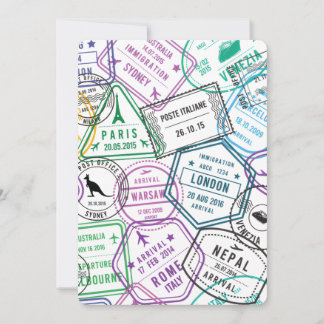 Passport Stamps Addict Retro World Traveler  Kaart