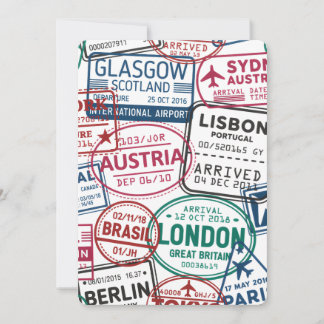 Passport Stamps Addict Retro World Traveler  Kaart