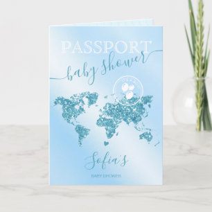 Passport Travel Boy Baby shower Adventure begint
