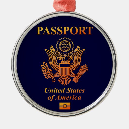 PASSPORT(USA) METALEN ORNAMENT (Voorkant)
