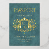 Passport Wedding Foil Invitation (Recto)