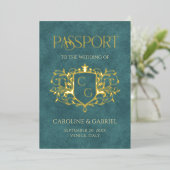 Passport Wedding Foil Invitation (Debout devant)