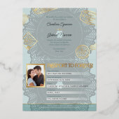 Passport Wedding Foil Invitation (Verso)