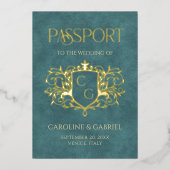 Passport Wedding Foil Invitation Folie Uitnodiging (Voorkant)