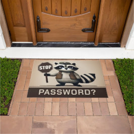 Password? Stopp! Humorvolle Waschbär Türsteher Deurmat