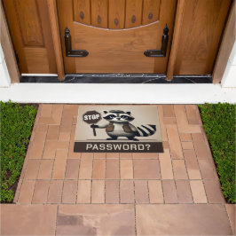 Password? Stopp! Humorvolle Waschbär Türsteher Deurmat
