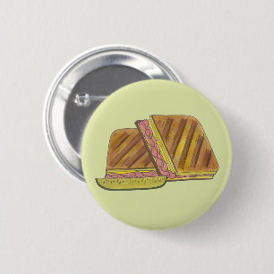 Past Cuban Sandwich Ham Cheese Salami PIckle Ronde Button 5,7 Cm