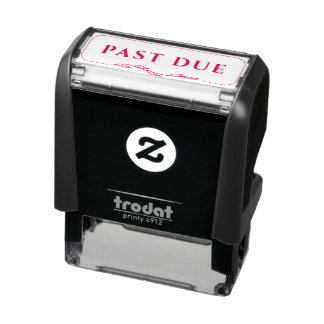 PAST DUE Red Ink Accounts Receivable Border Zelfinktende Stempel