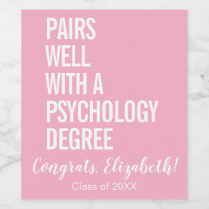 Past goed bij een afstudeerdiploma psychologie wijn etiket