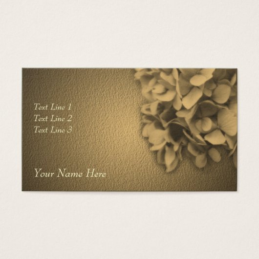 Past Sepia Hydrangea Flower Visitekaartje (Voorkant)