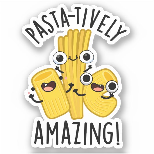 Pasta-Active Verbazingwekkende Grappige Pasta Pun Sticker (Voorkant)