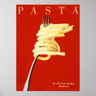 PASTA AL DENTE Razzia Italiaanse voedselnoedle Art Poster