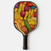 Pasta art background pickleball paddle (Achterkant)