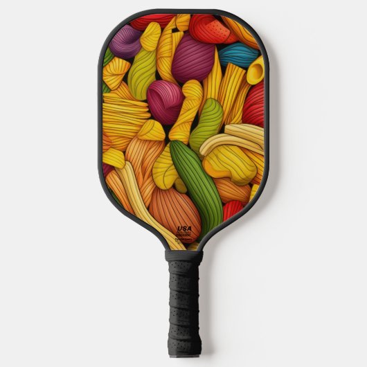 Pasta art background pickleball paddle (Voorkant)