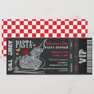 Pasta Avondmaal Krijtje Valentijnsdag Dinerfeest Kaart