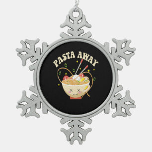 Pasta Away Funny Noodles Kawaii Japans esthetisch Tin Sneeuwvlok Ornament