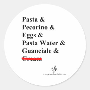 Pasta Carbonara Ingrediënten Ronde Sticker